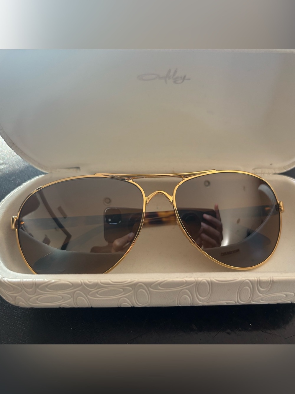 Oakley Gold Frame Brown Lens Aviator Sunglasses